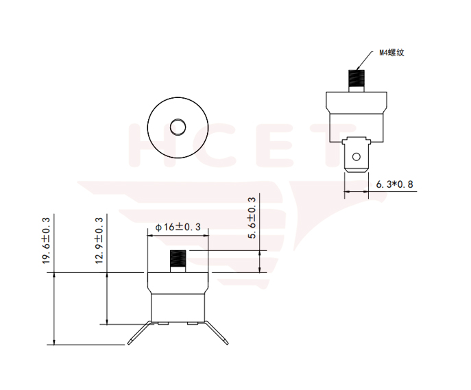 HC301系列無人機溫度開關-尺寸圖