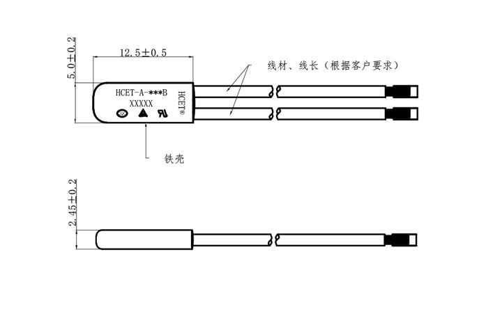 TB02電動馬達溫控開關尺寸圖