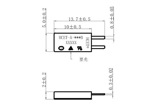 TB02鋰電池保護板溫控開關(guān)尺寸圖