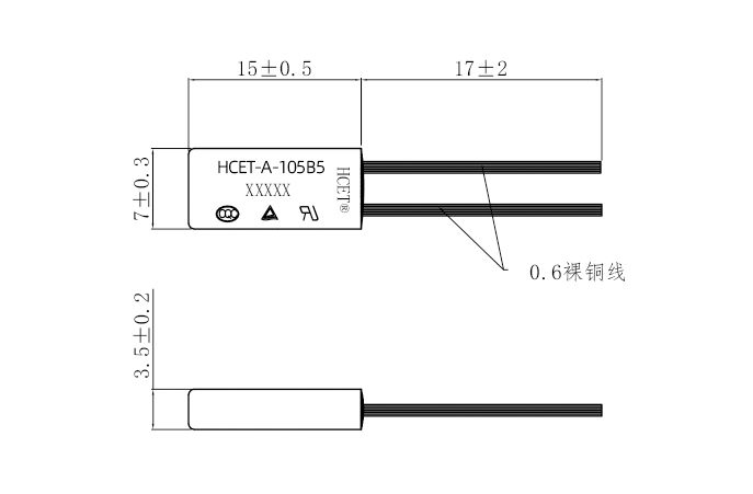 B5系列馬達(dá)熱保護(hù)器尺寸圖