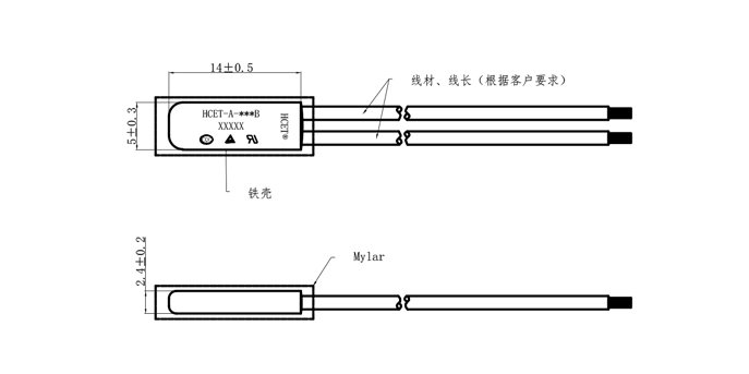 電熱膜溫度開關(guān)-尺寸圖