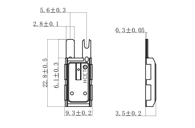 HC01天窗電機熱保護器尺寸圖