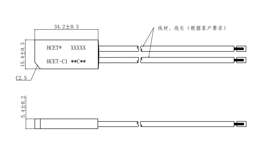 HCET-C1溫控開關尺寸圖